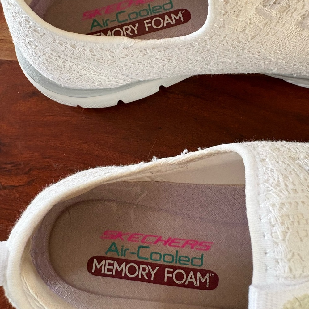 Skechers Women's Air-Cooled Memory Foam Sneakers Size 9.5 White Lace - Picture 6 of 10